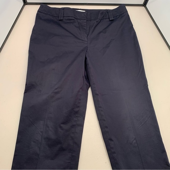 Ann Taylor Loft Flat Front Dress Pants Navy Blue Size 10 - Picture 1 of 8